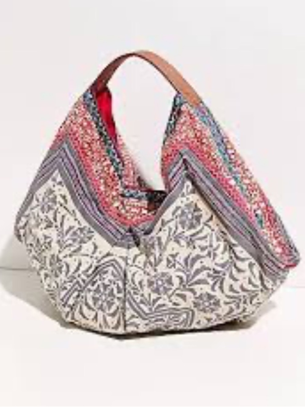 Free People Poppy Crescent Bag Purse Floral Embroidered Boho